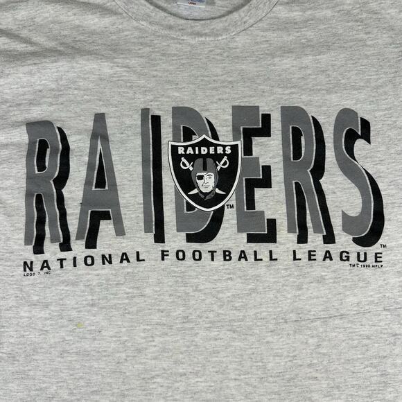 VINTAGE 1990 Los Angeles Raiders Shirt Men's L Logo 7 Logo NFL - Picture 3 of 8
